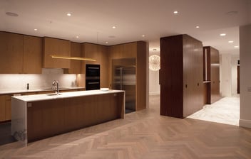 Contemporary custom kitchen with open-concept layout in Toronto