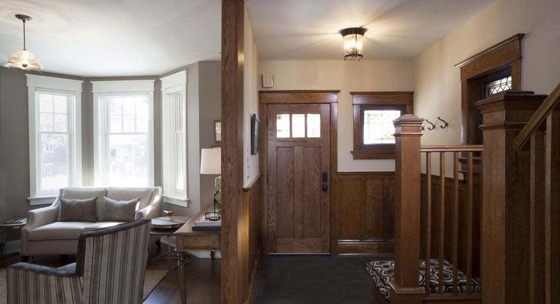craftsman-foyer-oak-front-door-millwork-staircase-playter-estates-award-severnwoods-toronto