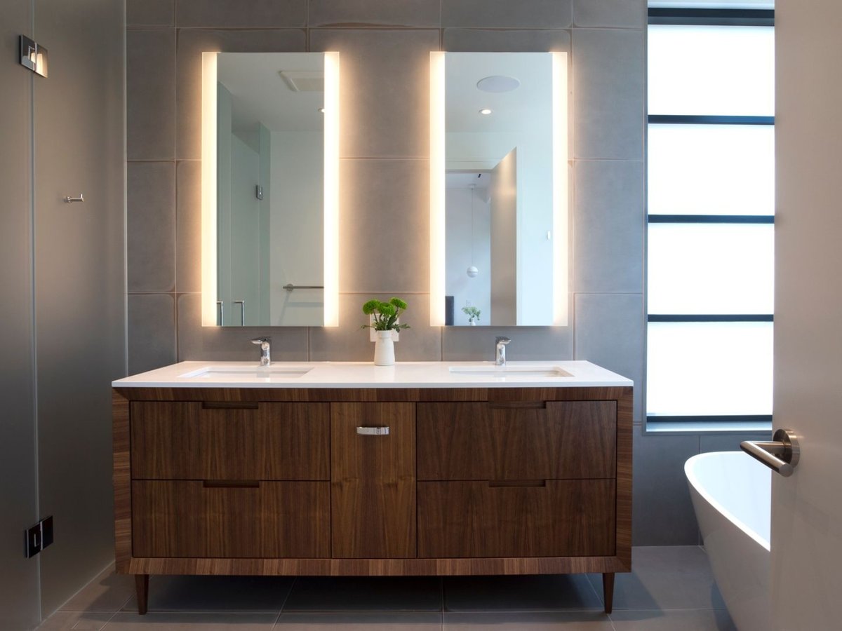 double-vanity-backlit-mirrors-freestanding-tub-grey-tile-playter-estates-severnwoods-toronto