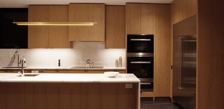 Modern luxury custom kitchen by SevernWoods with flat panel cabinetry