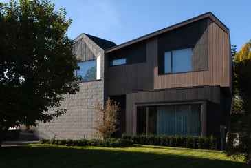 Toronto custom home exterior with cladding by SevernWoods Fine Homes