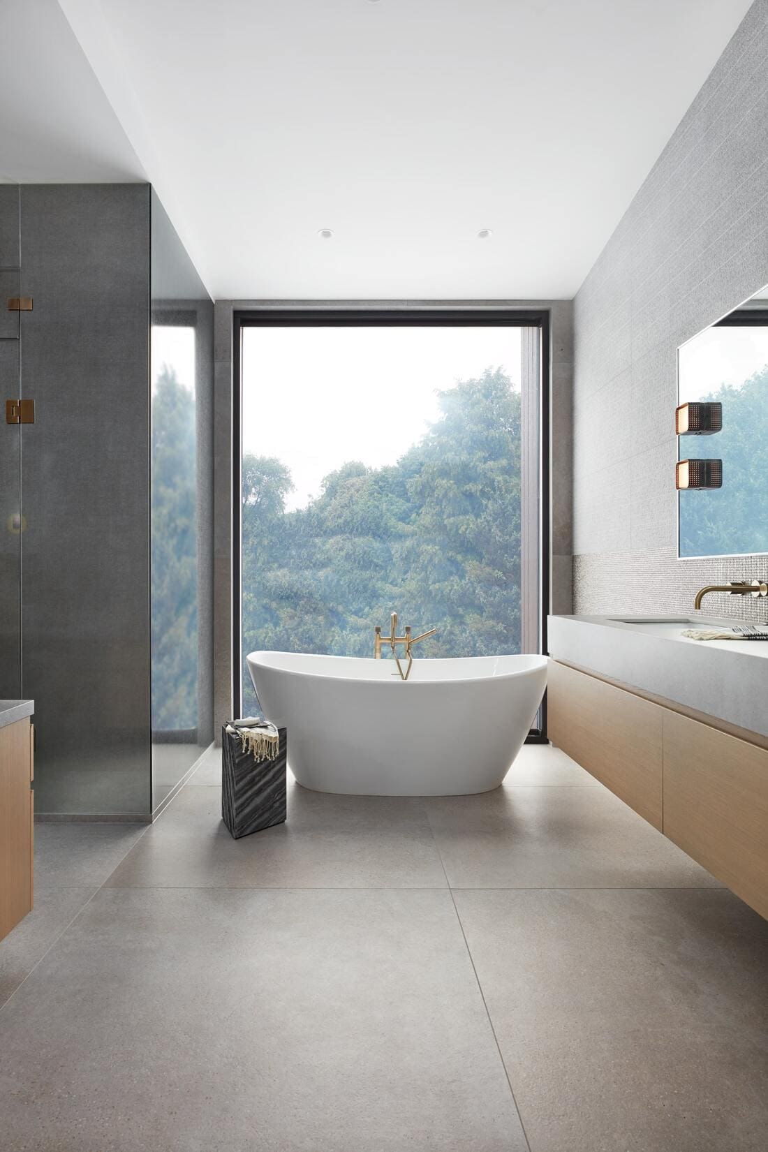 White freestanding bathtub in Toronto luxury custom home