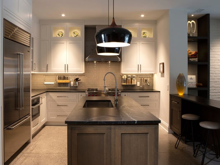 kitchen with island and sink