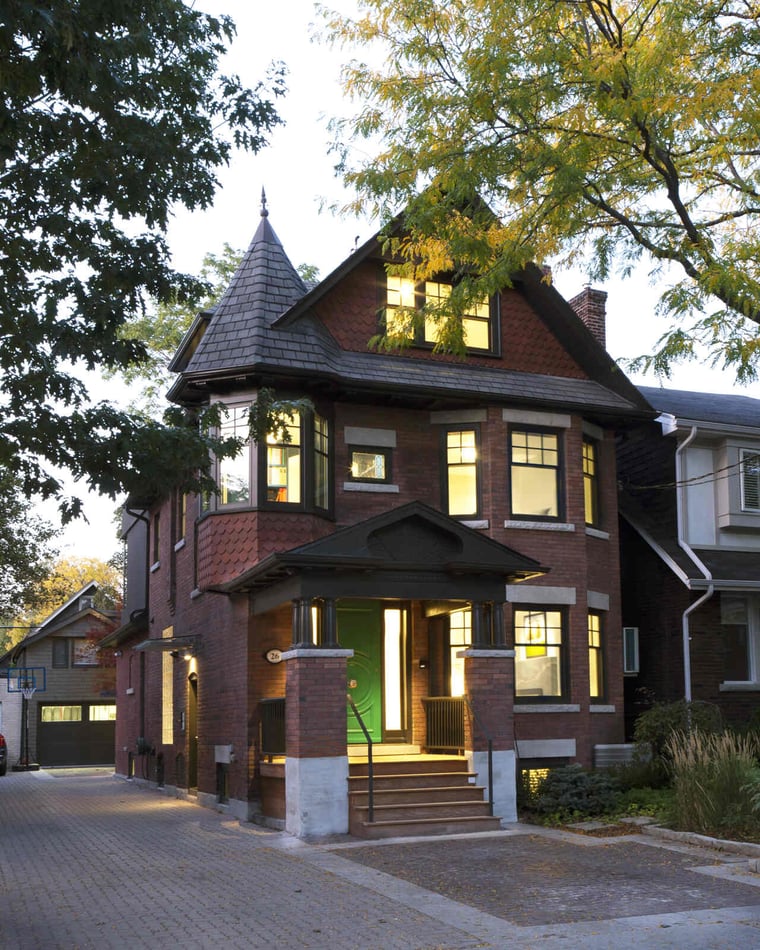 whole home renovation in Leslieville exterior historic home