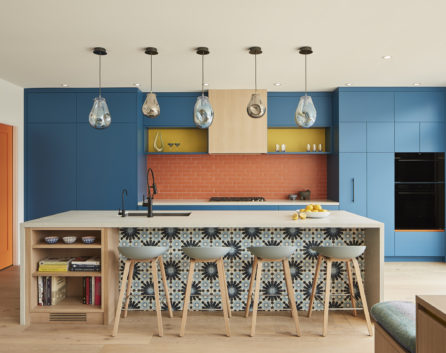 colourful contemporary kitchen renovation in toronto