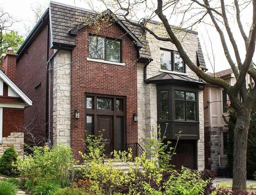 custom home in leaside toronto brick exterior