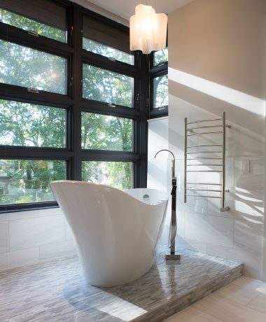 custom bathroom soaker tub in luxury toronto home