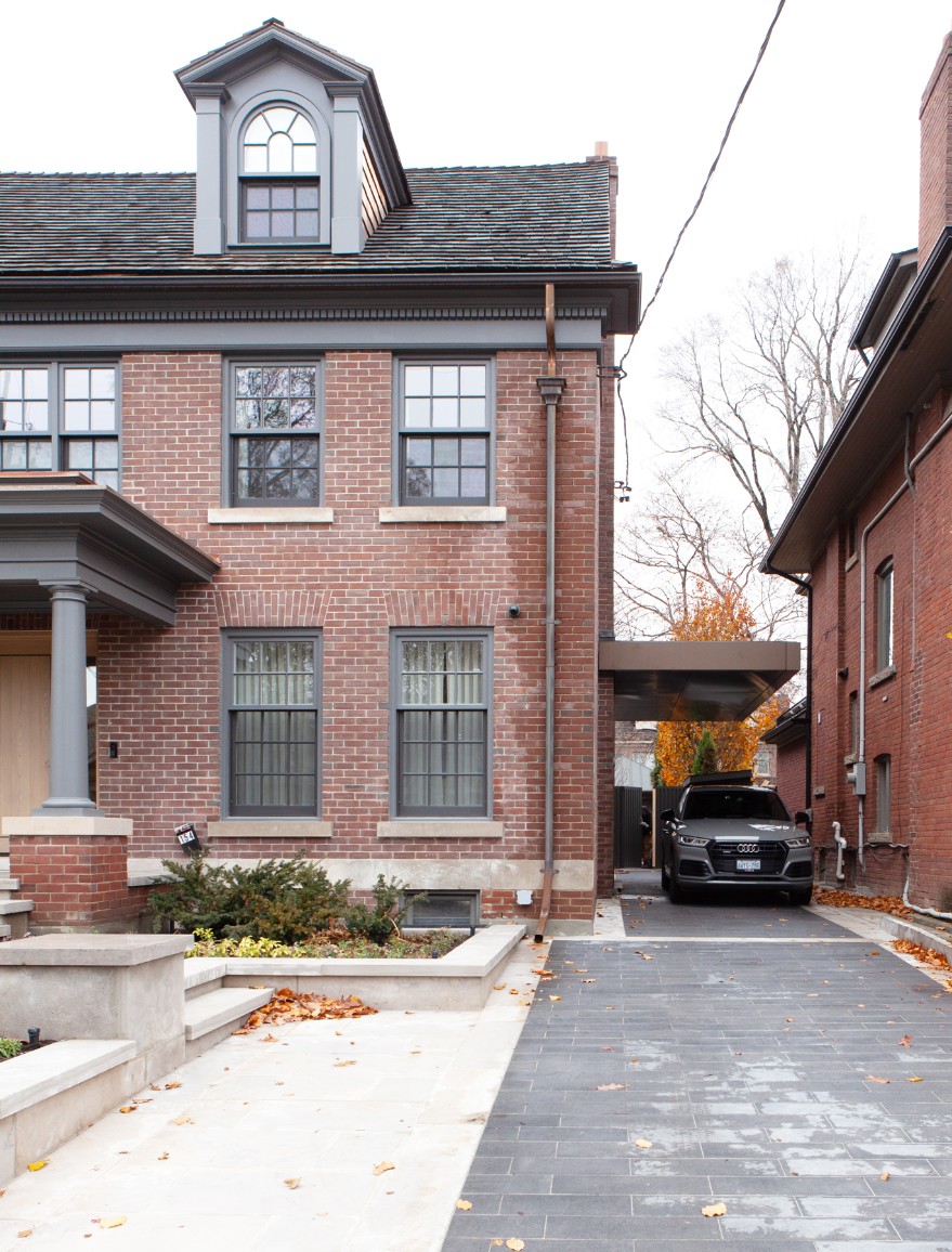 Brick exterior of Georgian-style addition and renovation by SevernWoods