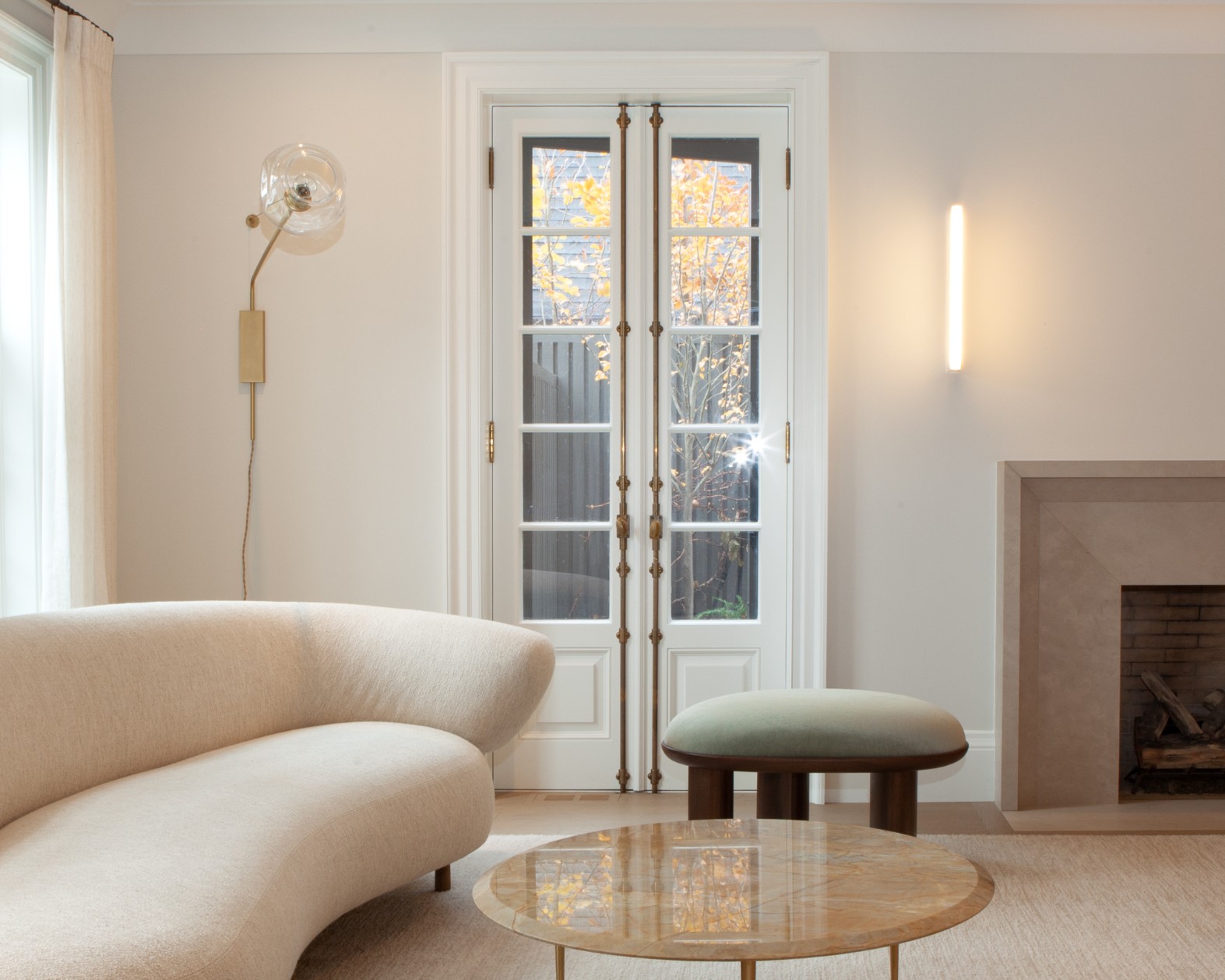 White French doors to outside in Toronto addition and renovation by SevernWoods